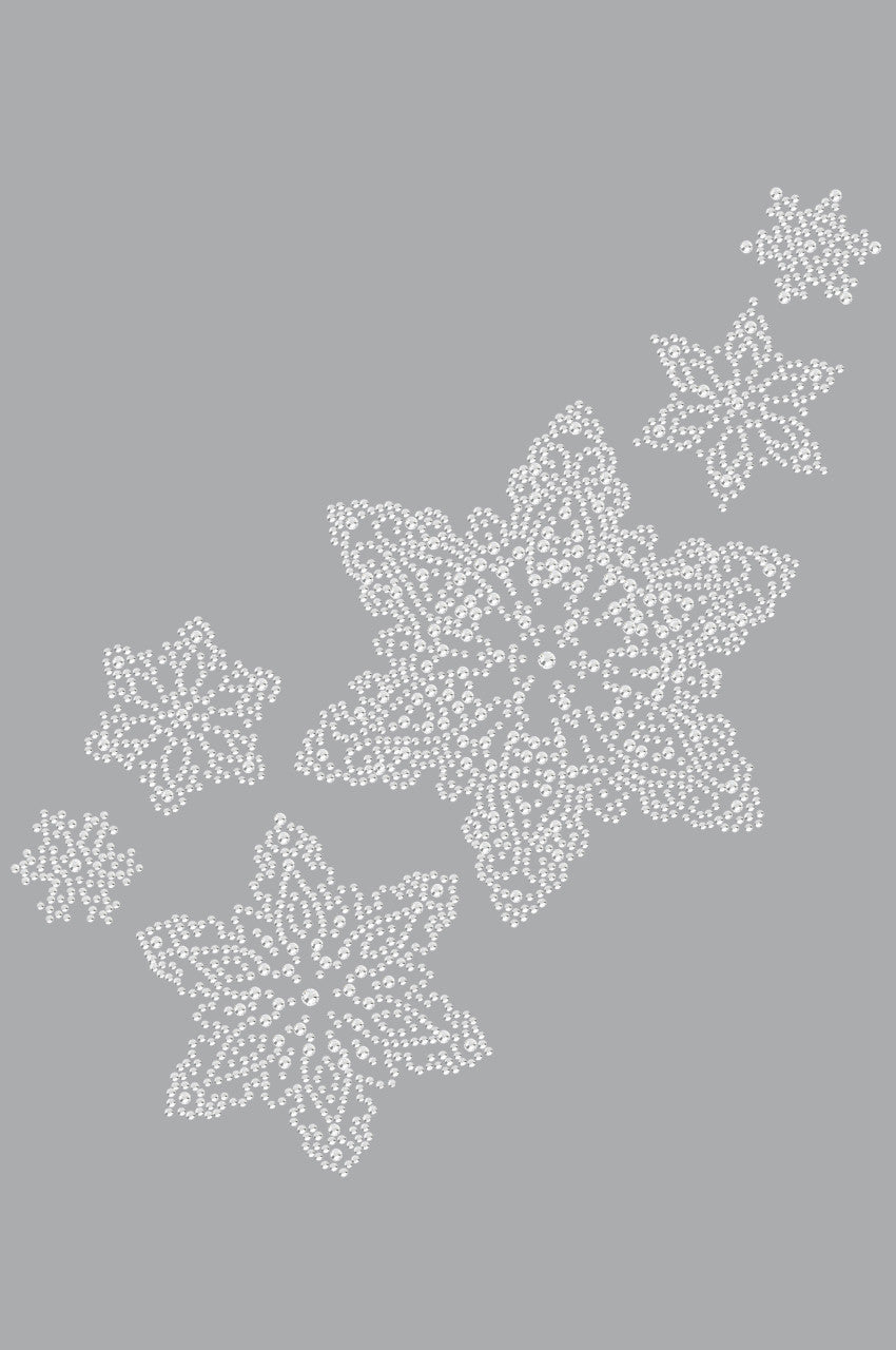 Rhinestone Snowflakes - Bandana Gray