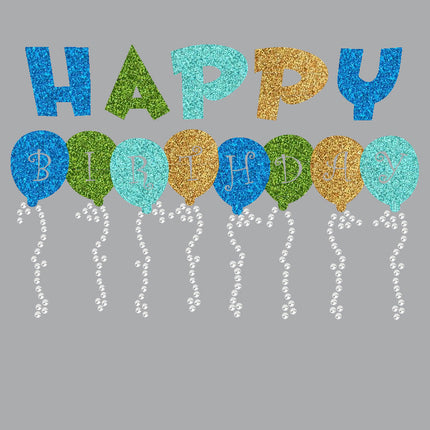 Happy Birthday Balloons (Blue) - Bandana