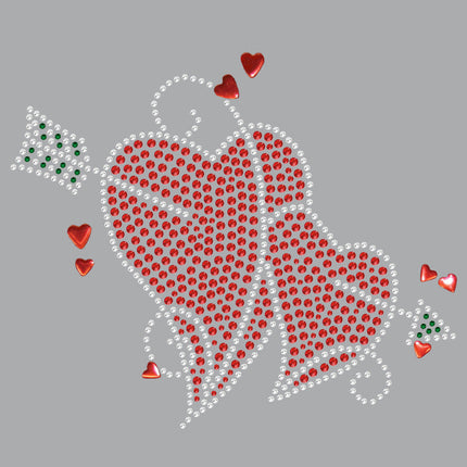 Red Rhinestone Hearts with Arrow - Women's T-shirt