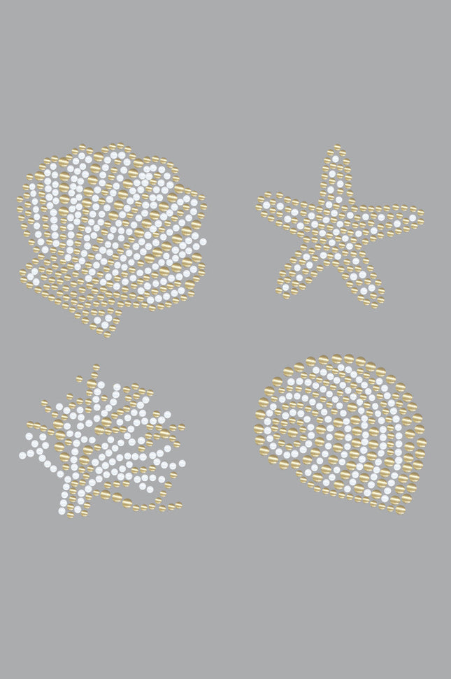 Gold & White Sea Shells - Women's Tee