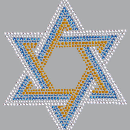 Star of David - Large (Blue, Silver, & Gold) - Women's T-shirt