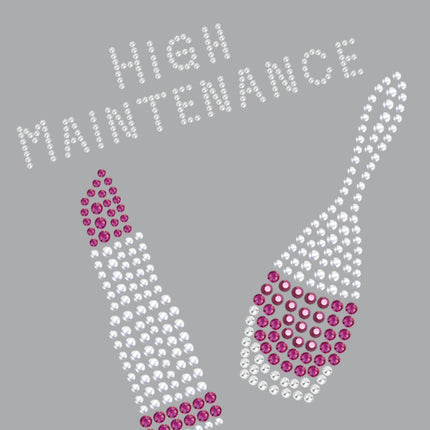 High Maintenance with Austrian crystal Nail Polish & Lipstick - Women's T-shirt