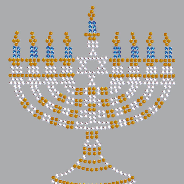 Menorah - Small (Blue, Silver, & Gold) - Women's T-shirt