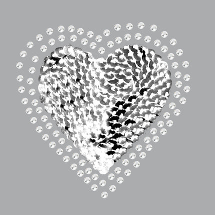 Sequin Silver Heart - Women's T-shirt