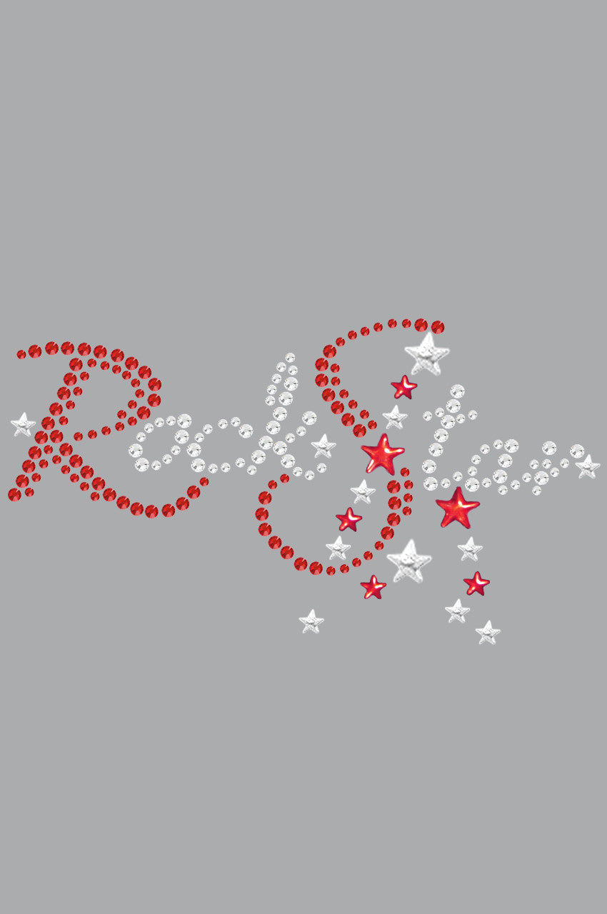 Rock Star (Red Austrian crystal Rhinestones) - Bandanna Gray