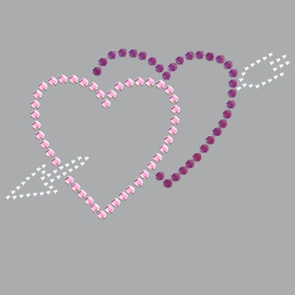 Pink & Purple Hearts with Arrow - Women's T-shirt