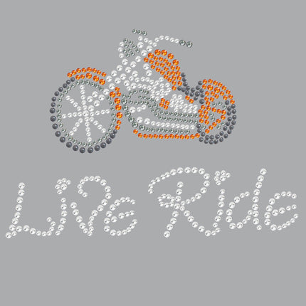 Live - Ride - Orange Motorcycle - Women's T-shirt