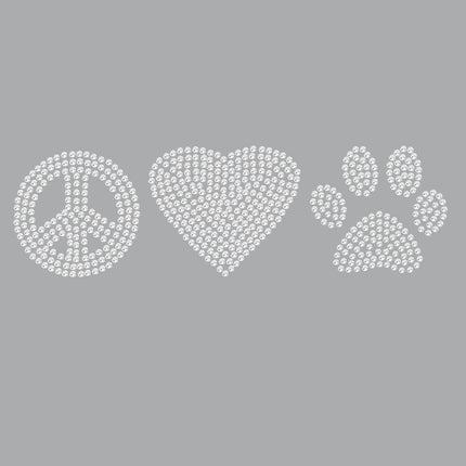 Peace, Love Paw (Rhinestone) - Women's T-shirt