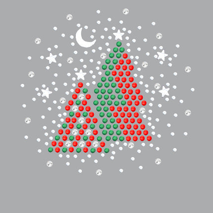 Red & Green Christmas Trees with Austrian crystal Snowflakes - Women's T-shirt