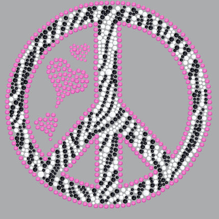 Peace Sign (Pink & Zebra Print) - Women's T-shirt