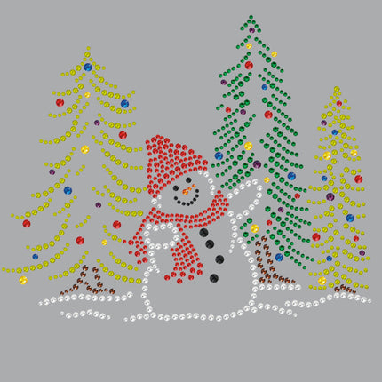 Snowman in Trees - Women's T-shirt