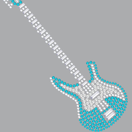 Guitar (Blue Austrian crystal) - Women's T-shirt