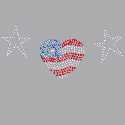 Patriotic Heart with Stars - Women's T-shirt