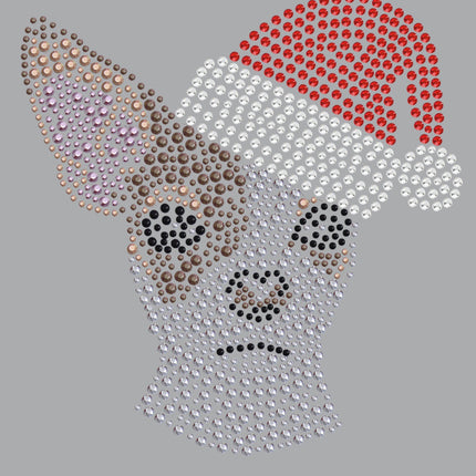 Chihuahua Face with Santa Hat - Bandana