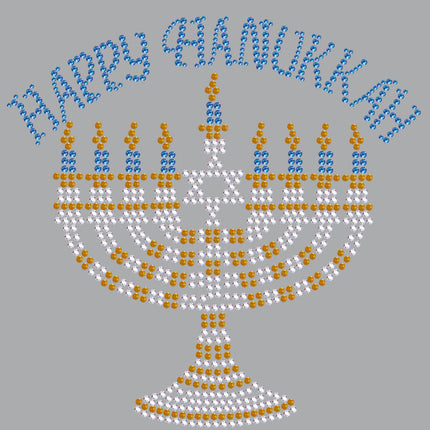 Menorah - Large (Blue, Silver, & Gold) - Women's T-shirt