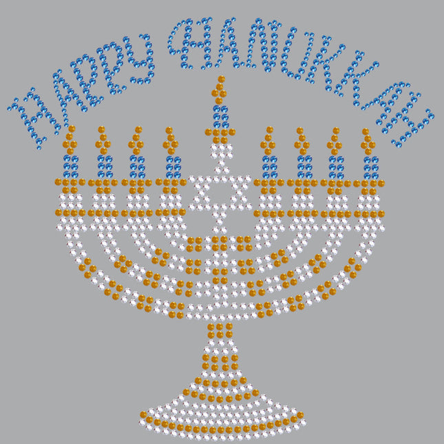 Menorah - Large (Blue, Silver, & Gold) - Women's T-shirt