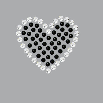 Black Rhinestone Heart - Women's T-shirt