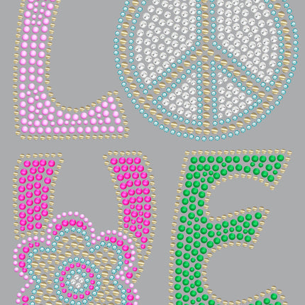 Love with Peace Sign & Flower - Women's T-shirt