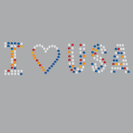 I Love USA (Multicolor Rhinestones) - Women's T-shirt