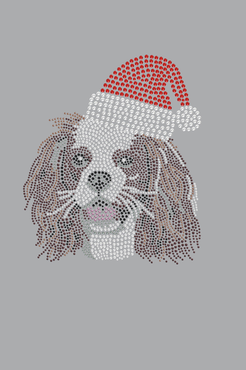 Cavalier King Charles Spaniel with Santa Hat - Bandana Gray