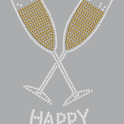 Happy New Year Champagne Glasses - Bandanna