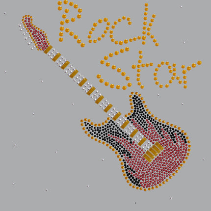 Rock Star with Red & Gold Guitar - Women's T-shirt