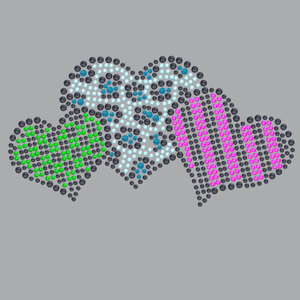 Leopard, Checks, & Stripes Multicolor Hearts - Women's T-shirt