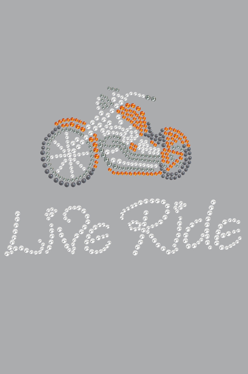 Live - Ride - (Orange) Motorcycle - Bandanas Gray