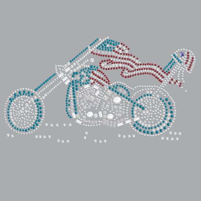 Motorcycle - Red, White, & Turquoise - Women's T-shirt