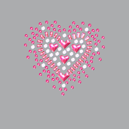 Pink Austrian crystal Heart - Women's T-shirt