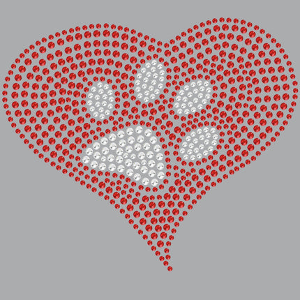 Red Heart with Paw 2 - Women's T-shirt