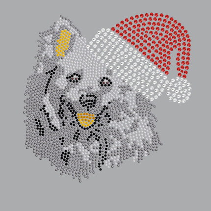 American Eskimo with Santa Hat - Bandana