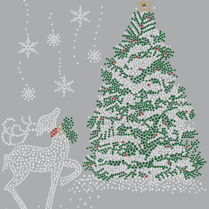 Christmas Tree with Reindeer - Women's Tee