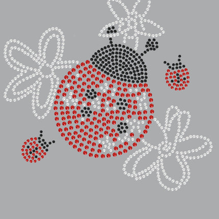 Large Lady Bug with Flowers - Women's T-shirt