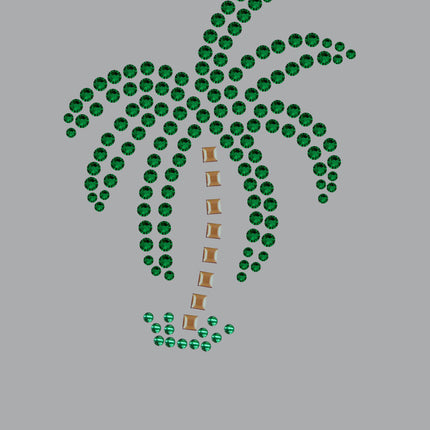 Palm Tree (Green Rhinestones - Small) - Women's T-shirt