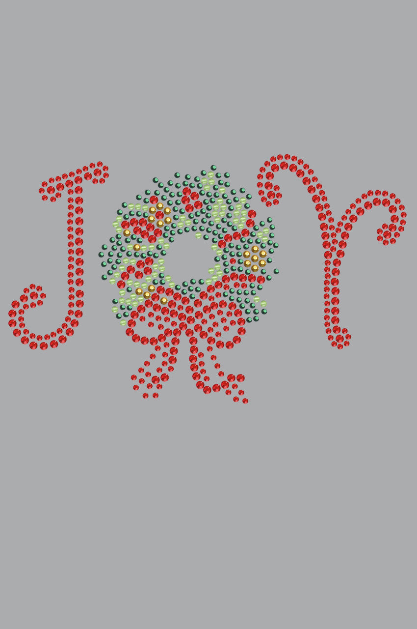 Joy Christmas Wreath - Bandana Gray