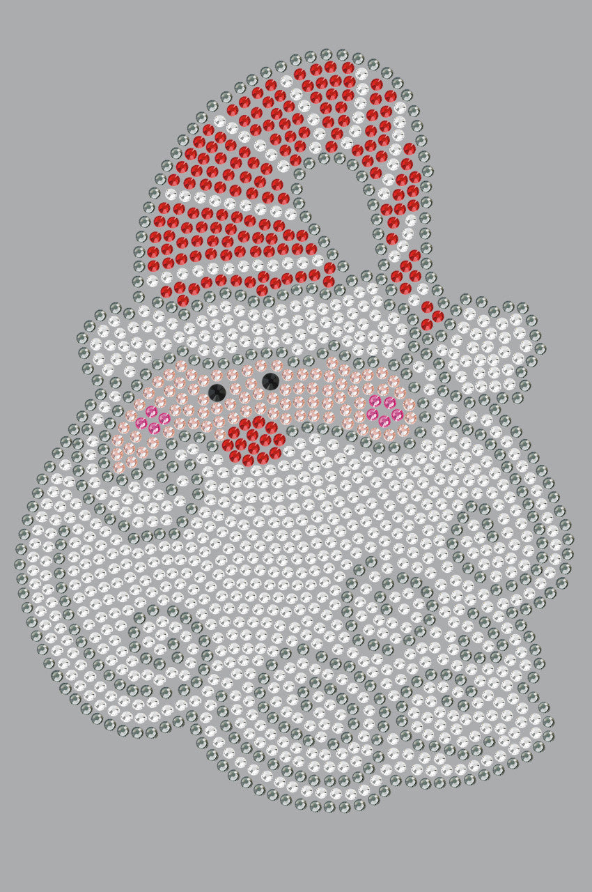 Santa Face with Curly Beard - Bandana Gray