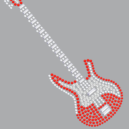 Guitar (Red Austrian crystal) - Women's T-shirt