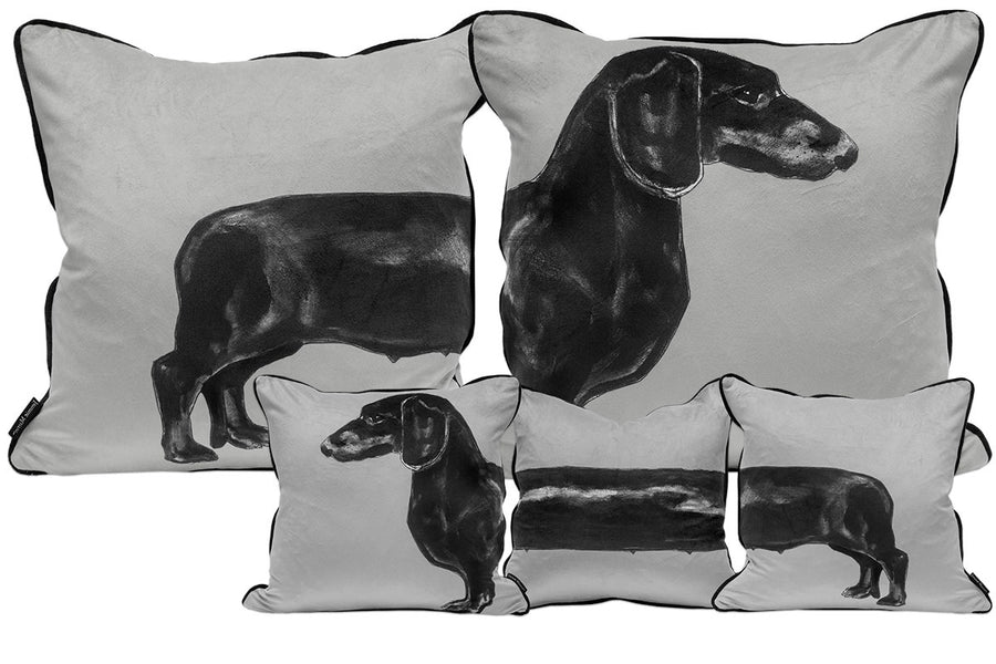 Dachshund Sausage Dog – Grey Cushions
