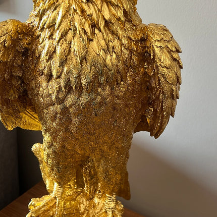 Gold Eagle on Perch Statue