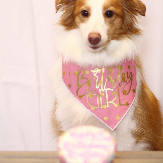 Gold Foil Birthday Girl Bandana