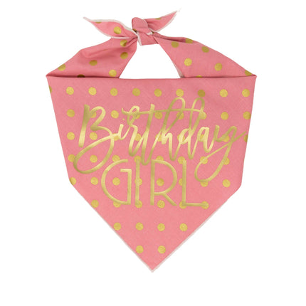 Gold Foil Birthday Girl Bandana