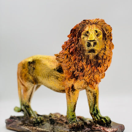 Gold Lion Statue in Chrome Plating