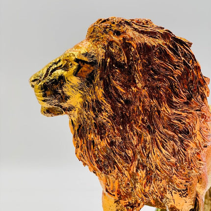 Gold Lion Statue in Chrome Plating