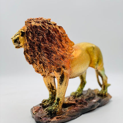 Gold Lion Statue in Chrome Plating