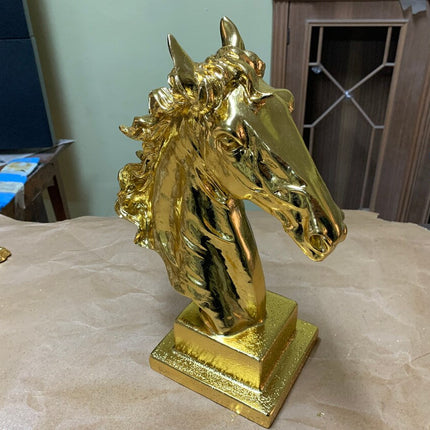 Golden Horse Head Sculpture