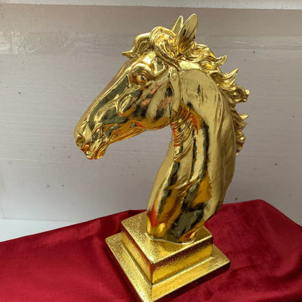 Golden Horse Head Sculpture