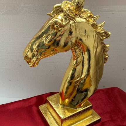 Golden Horse Head Sculpture