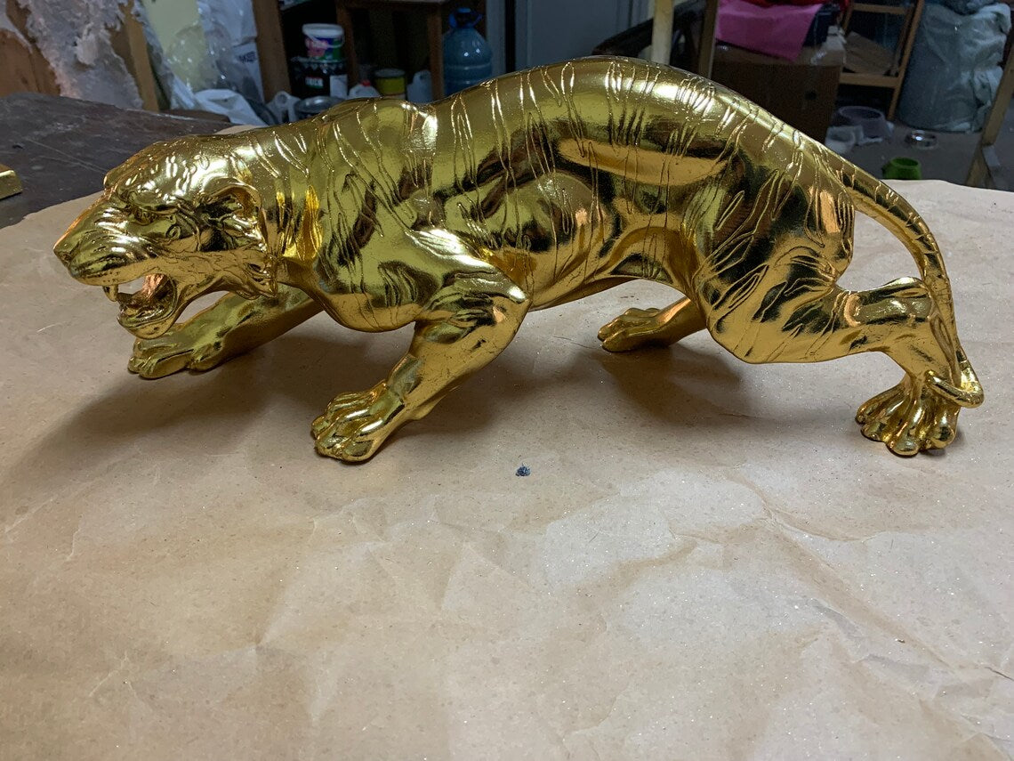 Golden Jaguar Sculpture HT Animal Supply