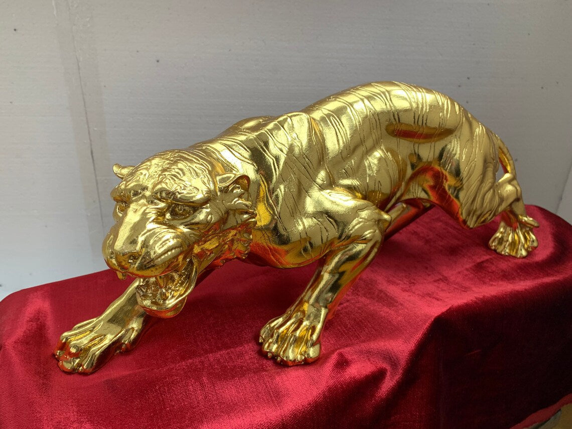 Golden Jaguar Sculpture HT Animal Supply